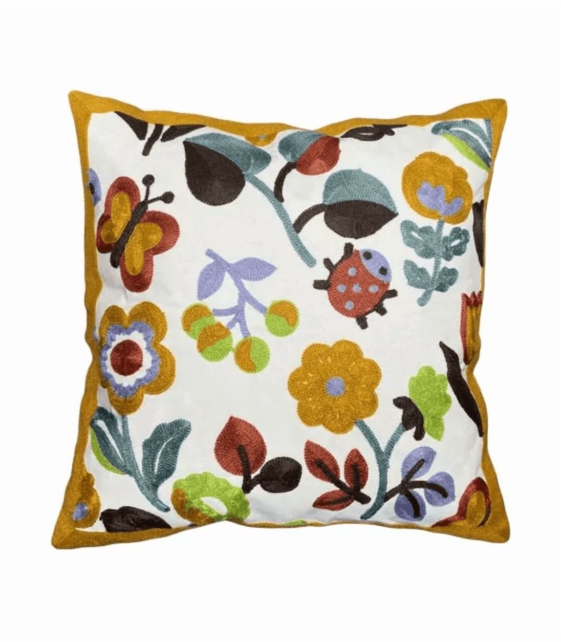 Genérico - Pack De 4 Fundas Para Cojines Sin Relleno Con Diseños Bordados Multicolores
