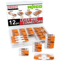 Peppy Products - Surtido De Conectores De Cable Wago 221, Tuercas De Palanca, 12 Piezas Con Funda