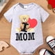 thumbnail image 1 of Baby Boys And Girls Cute "I Love Mom" Bear Short Sleeve Onesie Clothes, 1 of 5
