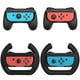 thumbnail image 1 of Volantes y mandos de videojuegos para Nintendo Switch OLED, compatibles con JoyCons - Incluye 2 volantes de mano, 2 mini mandos - Soportes para mandos de joystick, paquete de 4-Negro, 1 of 7