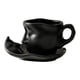 thumbnail image 5 of Taza De Café Con Platillo Europeo De 100 Ml Con Asa Taza De Leche De Cerámica Negra, 5 of 5