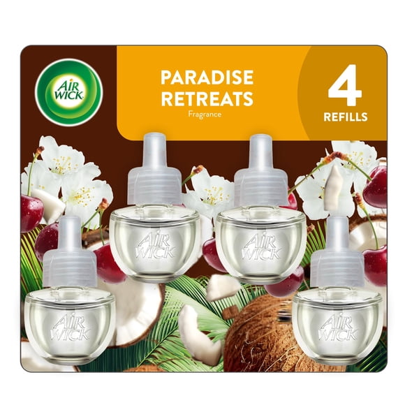 Recarga de Aceite Aromático Air Wick para Enchufe Paradise Retreat, Paquete de 4
