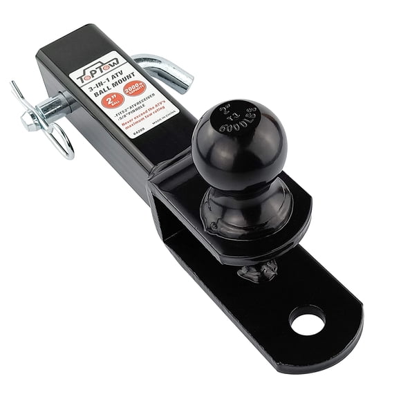 Bola de remolque con enganche para remolque, monta una bola TOPTOW ATV/UTV de 2 pulgadas
