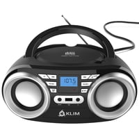 Reproductor De Cd Portátil Klim B3 Boombox Con Radio Fm, Bluetooth, Usb, Aux Y Altavoces Duales, Efectos De Sonido Eq, 20