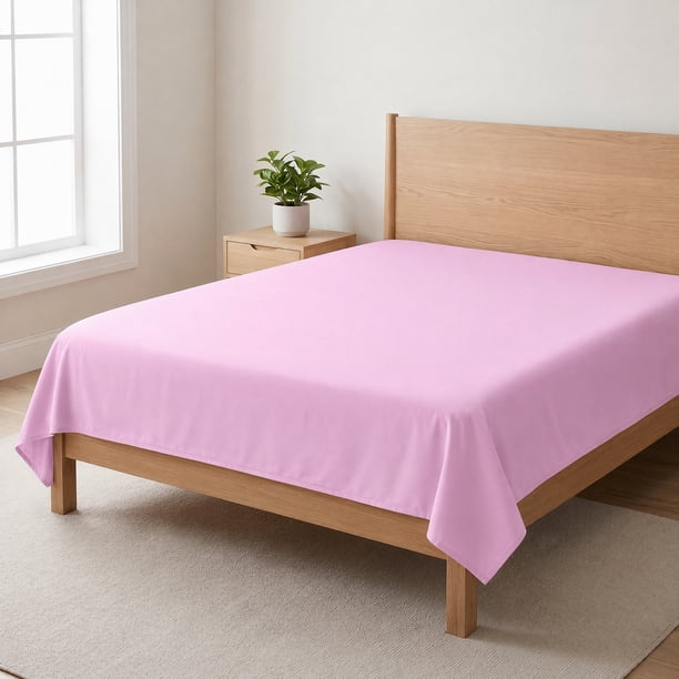 REGALWOVEN Sábana de Microfibra, Sábana Transpirable, Ropa de Cama para Dormitorio Rosa Claro 90x102in