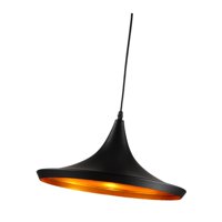 Magideal - Lámpara Colgante De Estilo Vintage, Lámpara De Techo, Iluminación, Candelabro Colgante Ajustable Para El Hogar, Comedor, Cafetería, Sala De Estar Y Do , Trompeta Negra Trompeta Negra 17X36Cm