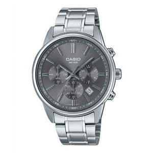 Casio - Reloj Standard Cronógrafo Análogo Acero Inoxidable Esfera Gris Cuarzo Mtp-E515D-8Av Para Hombre