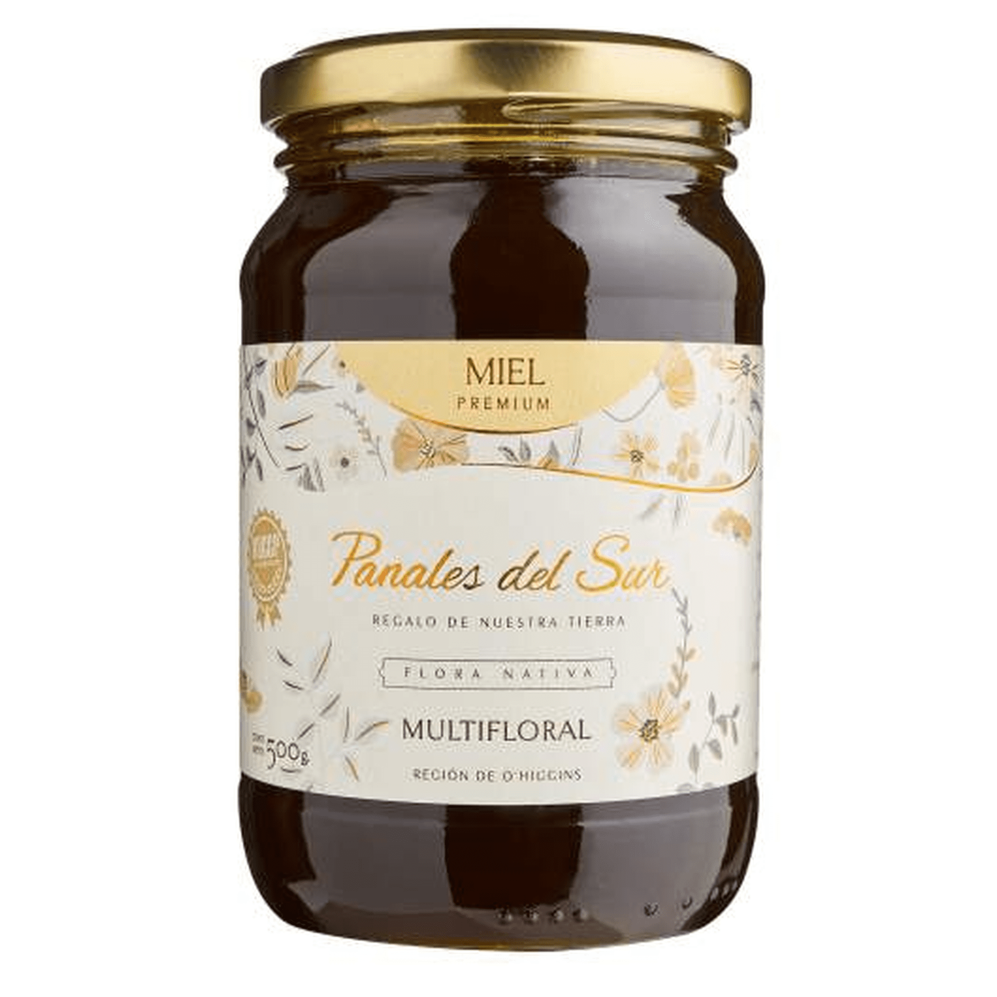 Frasco Miel De Abeja Vi Y Vii Región Flora Nativa 500 g Panales Del Sur