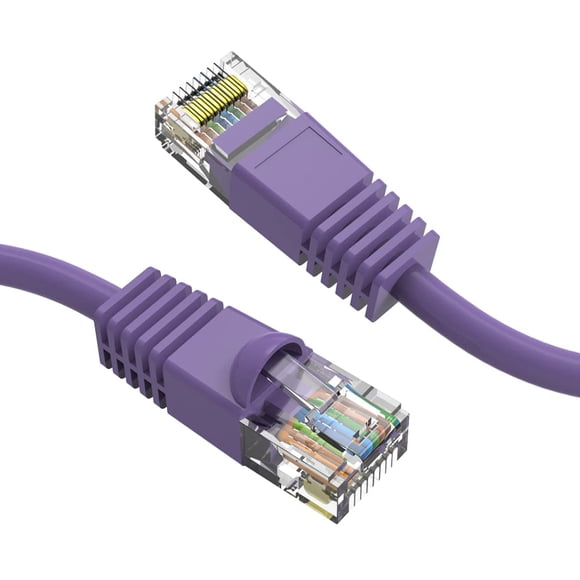 Futureonics Cable Ethernet Cat6 2 pies (paquete de 10) para interior y exterior 10 Gbps UTP con conector RJ45 - Morado