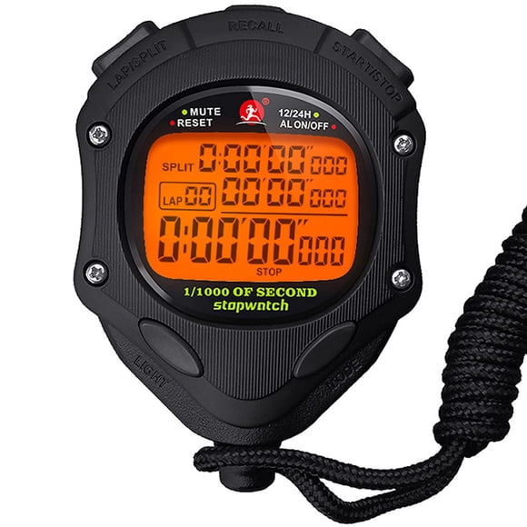 Cronómetro digital xinko TIMER con retroiluminación y memoria de 100 vueltas