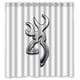 thumbnail image 1 of Cortina de ducha de metal blanco refrescante con ganchos, tamaño 66 x 72 pulgadas, 1 of 3