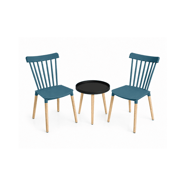 Set de Terraza Windsor Magic - Negro / Turquesa
