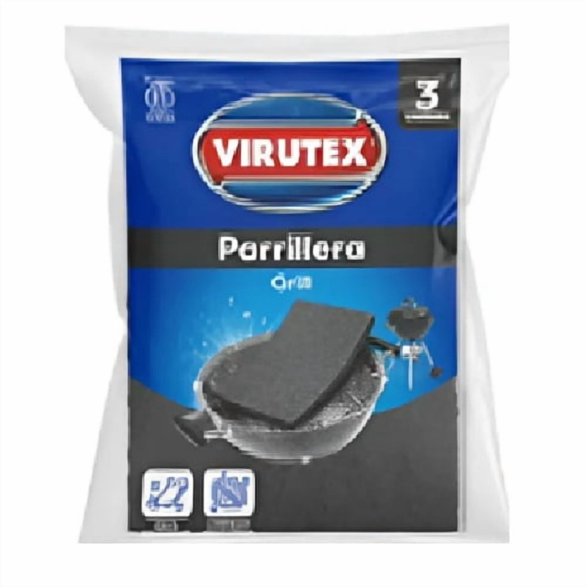 Esponja Parrillera Virutex X3 Unidades | Limpieza De Parrilla Y Plancha