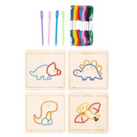 Bothyi - Cordón De Madera Juguete Bordado Rompecabezas Montessori Juguete Niños Niñas Preescolar Dinosaurio