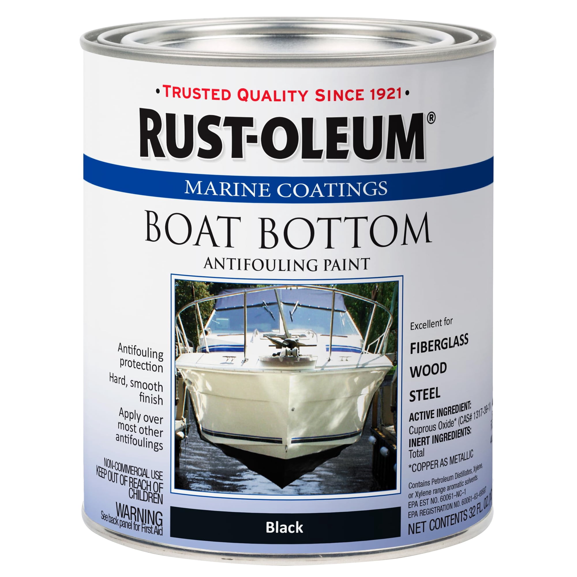 Pintura Antiincrustante Rust-oleum Marine Para Fondo Plano De Barco, Color Negro