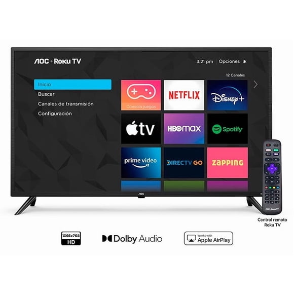 Smart Tv 39 Hd Roku 39s5195 Aoc - Caja Reciclada