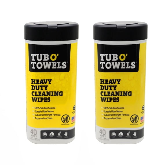 Toallitas limpiadoras Tub O' Toallas, resistentes, multisuperficie, 40 unidades, paquete de 2