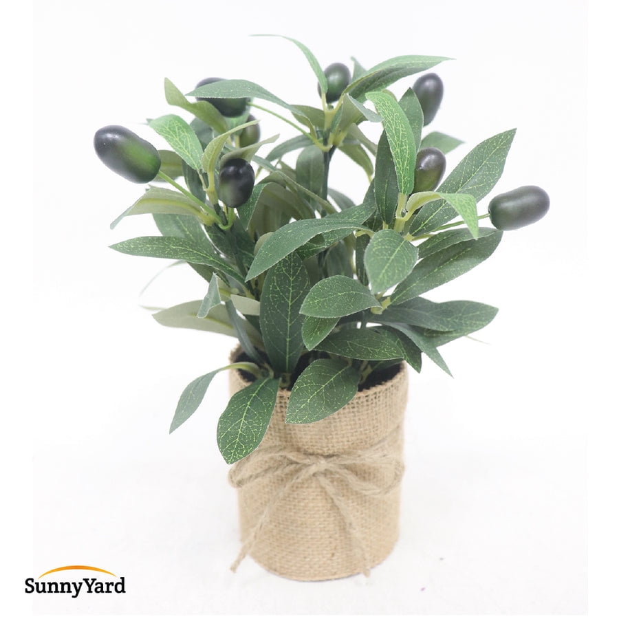 Kiosclub - Olivo Planta Artificial Con Macetero Decoración Sunnyyard