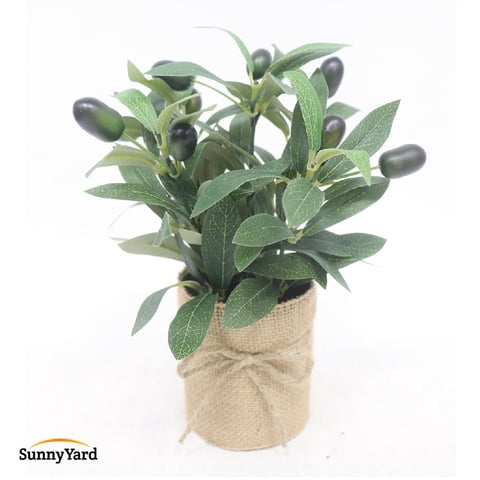 Kiosclub - Olivo Planta Artificial Con Macetero Decoración Sunnyyard