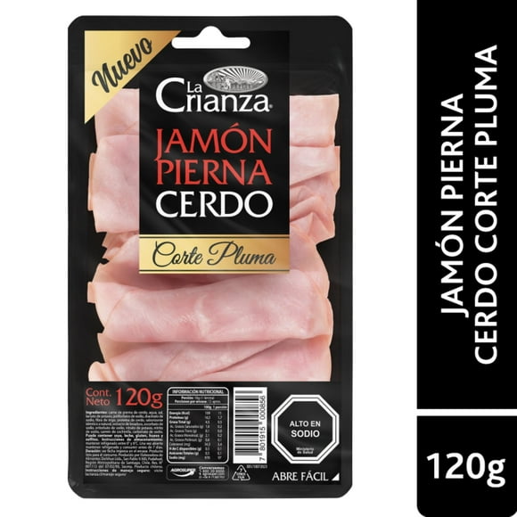 Jamón Pierna Cerdo Corte Pluma, 120 g
