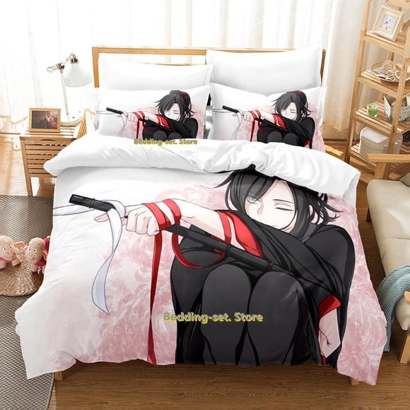 Mo Dao Zu Shi The Grandmaster of Demonic Cultivation Bedding Set Cartoon Anime three-piece set Adult Kid Bedroom Duvetcover Sets Bed Sheets