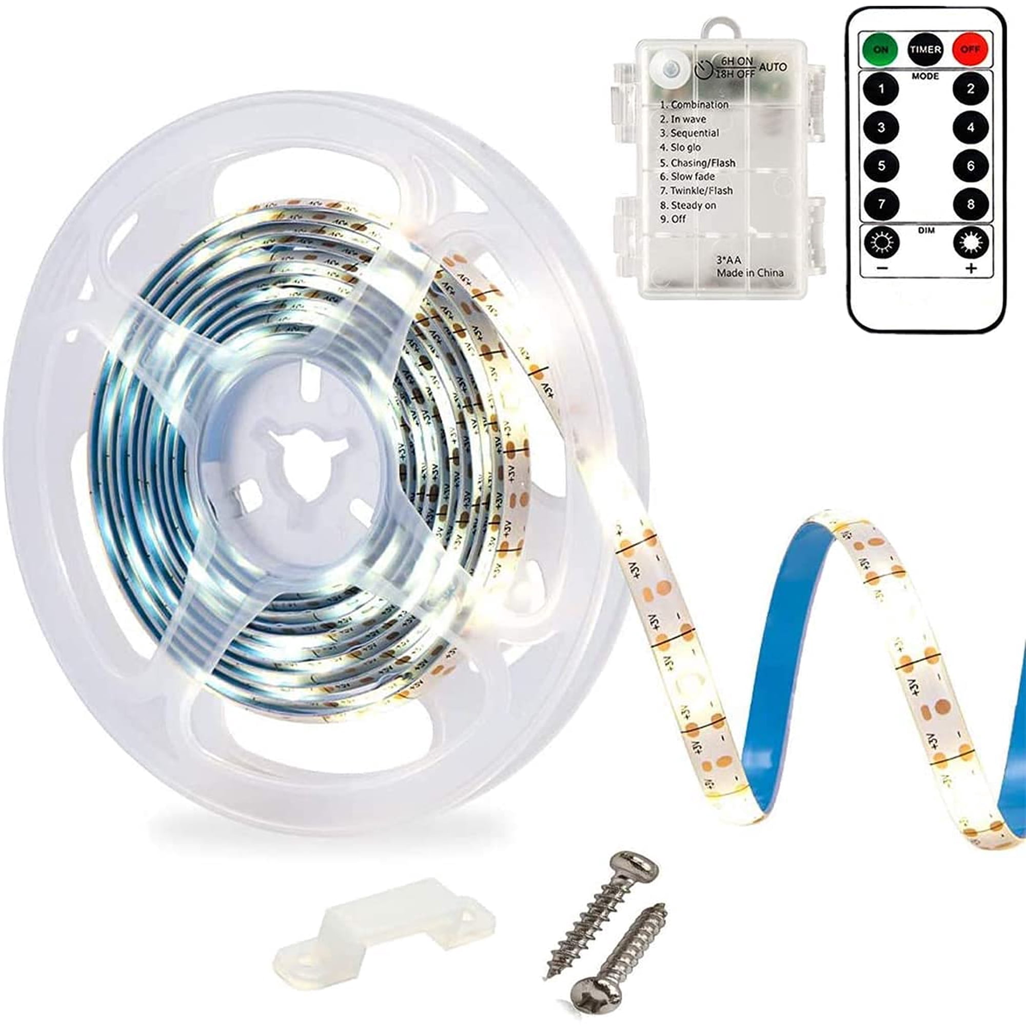 Tira De Luces Led Smart Direct, 9,8 Pies, 90 Led, Funciona Con Pilas