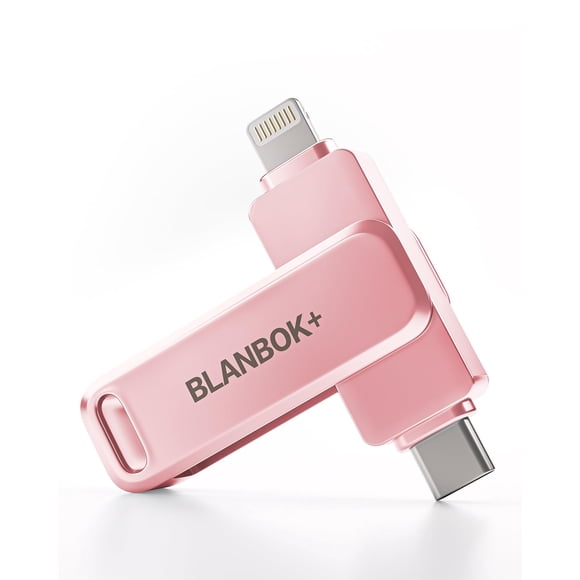 Memoria USB BLANBOK+ certificada MFi de 256 GB para iPhone, rosa