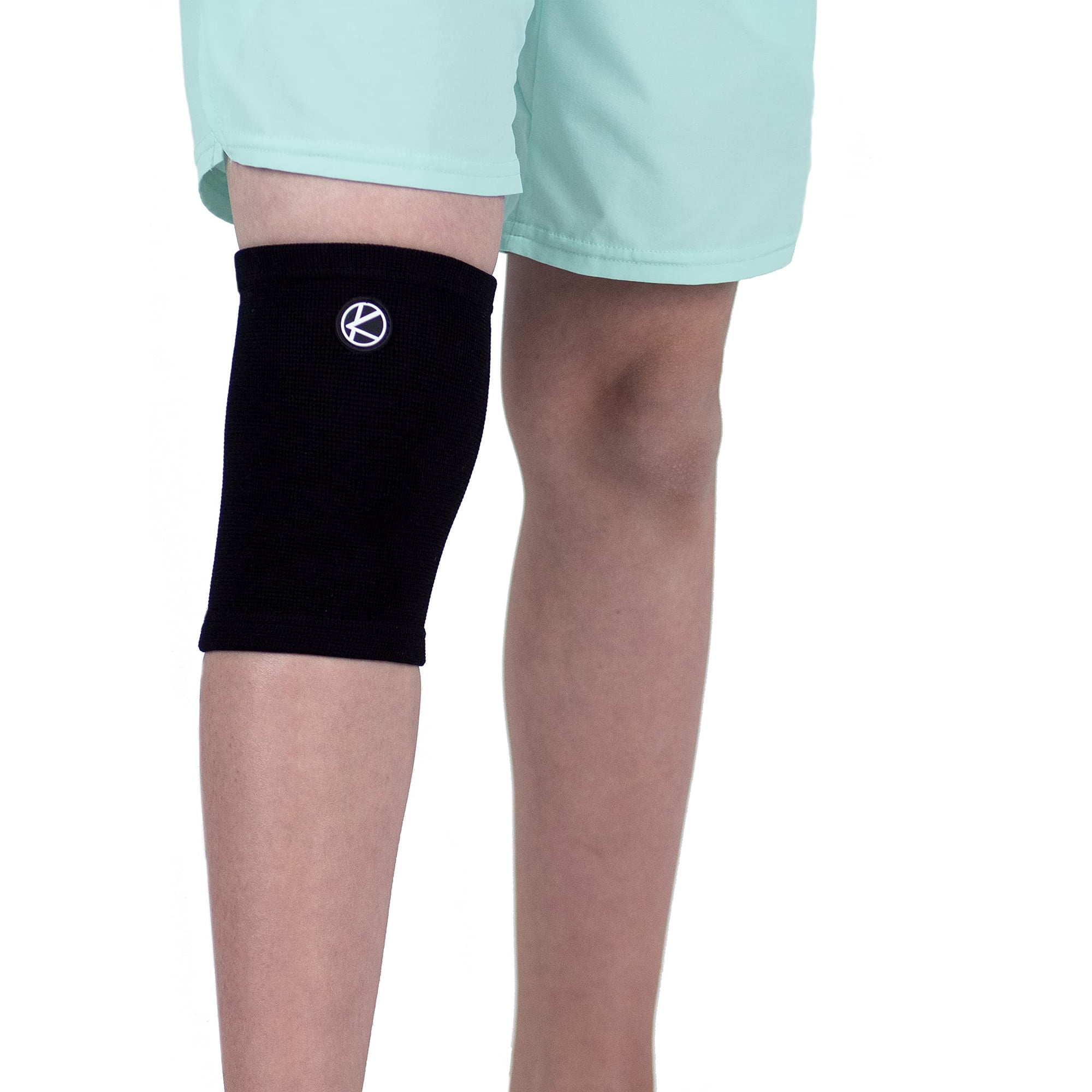 Rodillera De Compresión Karm Kids Para Niños De 7 A 12 Años, Color Negro