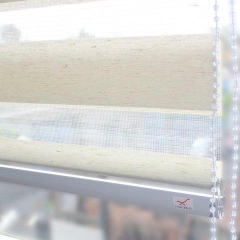 Vincenzi - Cortina Roller Duo Lino Blanco Oats 120X120Cm