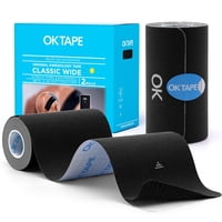 Cinta De Kinesiología Ok Tape De 10 Cm X 25 M, 2 Rollos, Color Negro