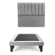 thumbnail image 1 of Base de cama europea 1 plaza 90x190 con Respaldo al piso Lino gris claro, 1 of 3