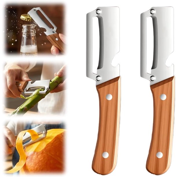 Pelador mango madera duradero afilado herramienta pelado cocineros caseros