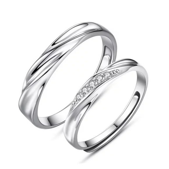 Anillos pareja ilusiones ajustable plata 925
