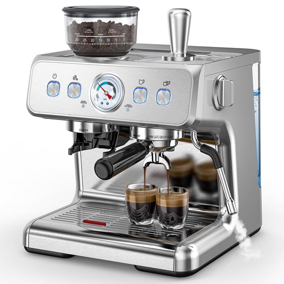 Máquina de espresso COWSAR de 15 bares con molinillo y espumador de leche