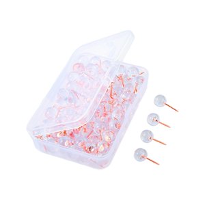 Magideal - 100 Alfileres De Costura, Alfileres De Posicionamiento, Manualidades Con Caja De Almacenamiento, Alfileres Rectos Para Manualidades, Joyería Acolchada Oro Rosa Redondo