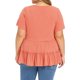 thumbnail image 3 of GRACE & GRANDEUR Blusas Peplum de Verano para Mujer Tallas Grandes de Pascua Babydoll con Textura en Capas Plisadas Cuello en V Manga Corta Ajuste Suelto Casual 3X Naranja, 3 of 6
