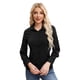 thumbnail image 3 of Blusa Mujer Manga Larga Elasticada Lisa Botones Formal 0056, 3 of 4