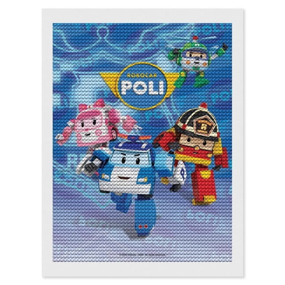 Robocar Poli Kits de Pintura de Diamantes para Adultos