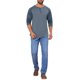 thumbnail image 2 of INSPIRE CHIC Camisetas de Hombre Manga Larga Raglán Casual Béisbol Henley Camisetas 2XL Azul Oscuro, 2 of 6