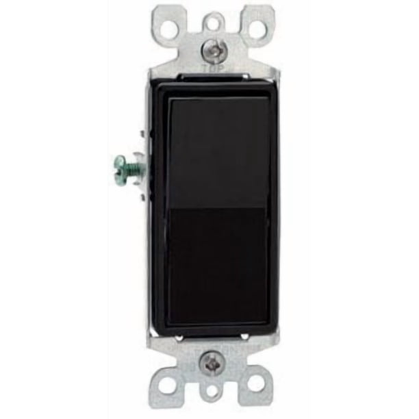 Interruptor silencioso de 3 vías Leviton R45-5603-2E, color negro, para decoración residencial
