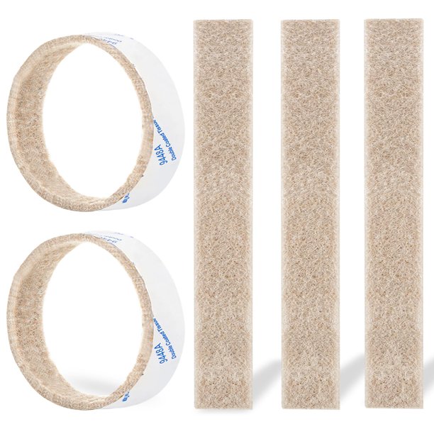 Tiras de Fieltro Beige Autoadhesivas para Muebles 10 Piezas 1x 15 cm Antirrayaduras de Alta Resistencia 5 mm de Grosor Protector de Piso para Silla Mecedora en Pisos de Madera