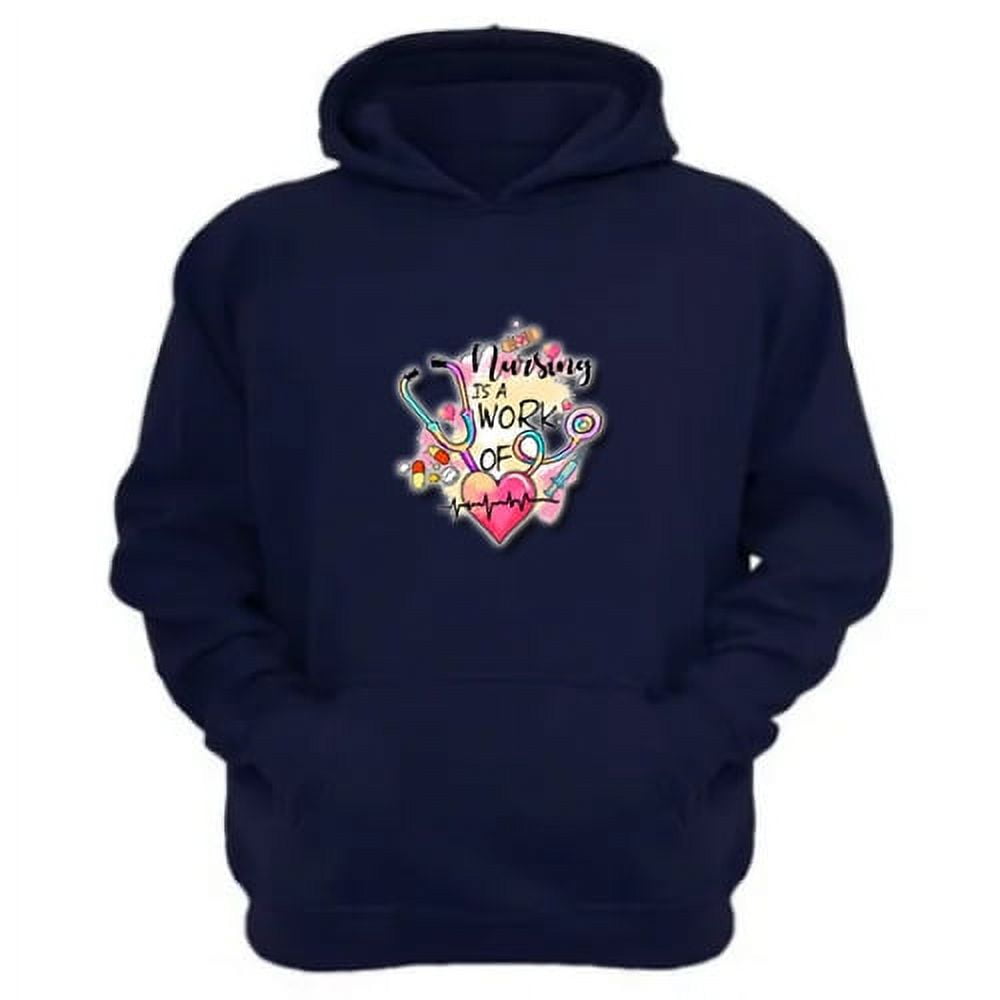 Genérico - Polerón Canguro Enfermera Azul Marino Talla Xl Unisex