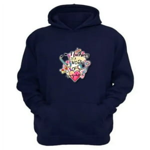 Genérico - Polerón Canguro Enfermera Azul Marino Talla Xl Unisex