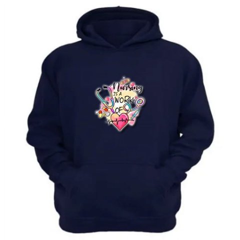 Genérico - Poleron Canguro Enfermera Azul Marino Talla M Unisex