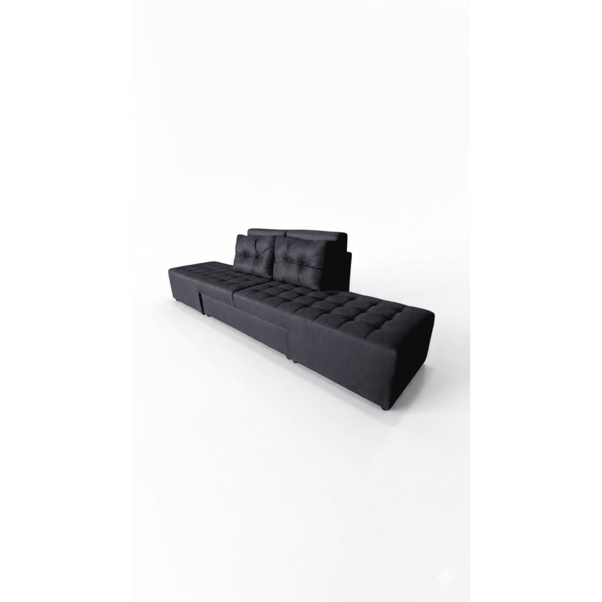 Home V Ele - Sillón Seccional 8 En Uno Negro Lino