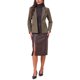 thumbnail image 2 of INSPIRE CHIC Blazer de trabajo para mujeres con solapa, botón único, manga larga, traje casual de negocios con bolsillos, M marrón, 2 of 6