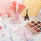 thumbnail image 4 of Juego de 10 brochas de maquillaje con mango transparente de cristal, brocha para base, corrector y sombra de ojos., 4 of 6