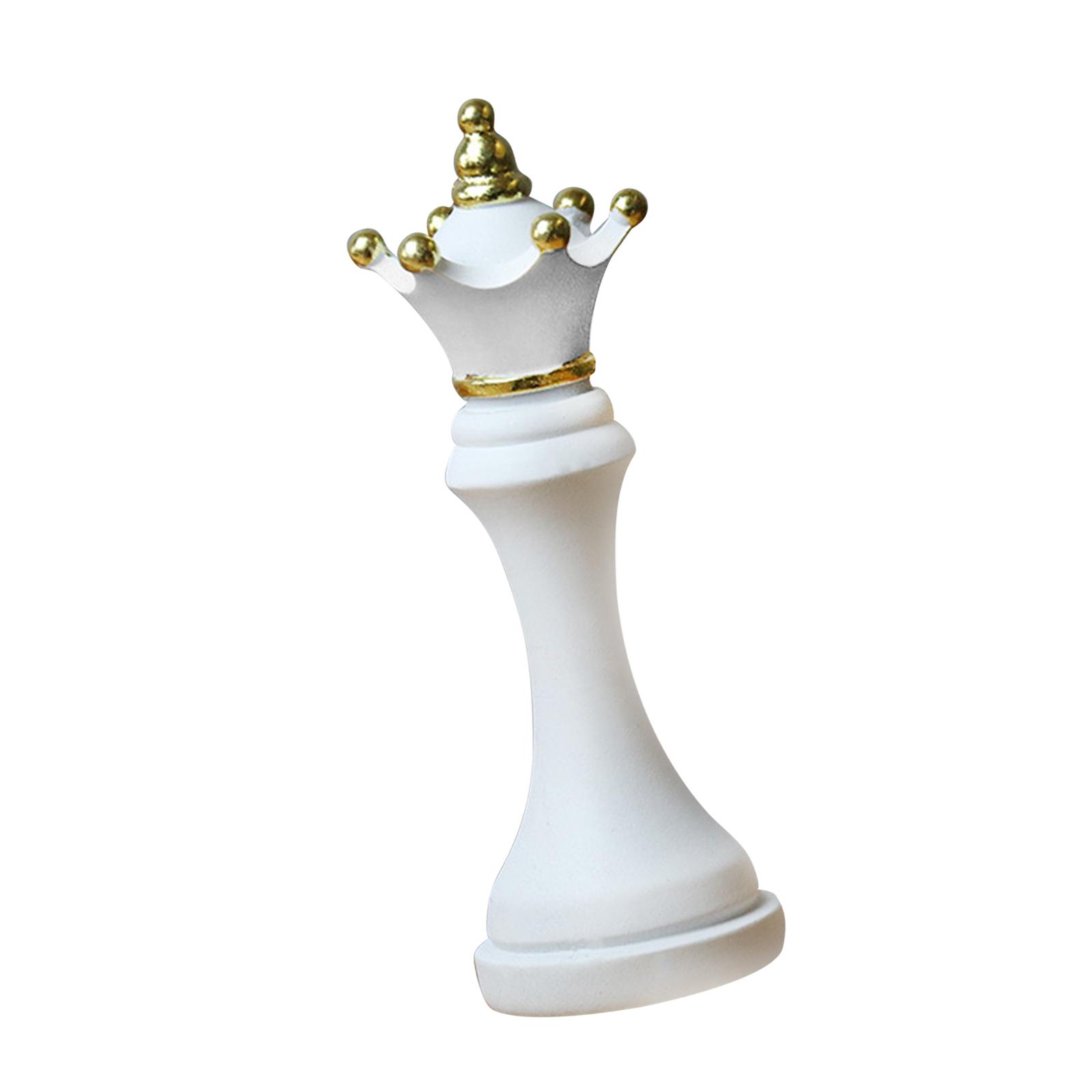 Magideal - Estatua De Piezas De Ajedrez , De Ajedrez Internacionales, Escultura De Piezas De Ajedrez Contemporáneas De Resina Artesanal Para , Forma Blanca Pequeña