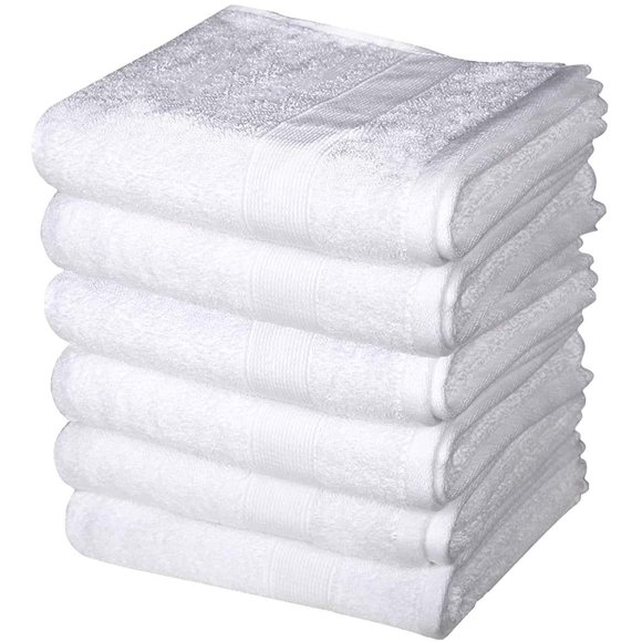Toallas RAJRANG 6 unidades de algodón blanco 41x71 cm