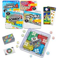 Set De Viaje Magnetic Game Hasbro Gaming Para Niños Con 4 Juegos
